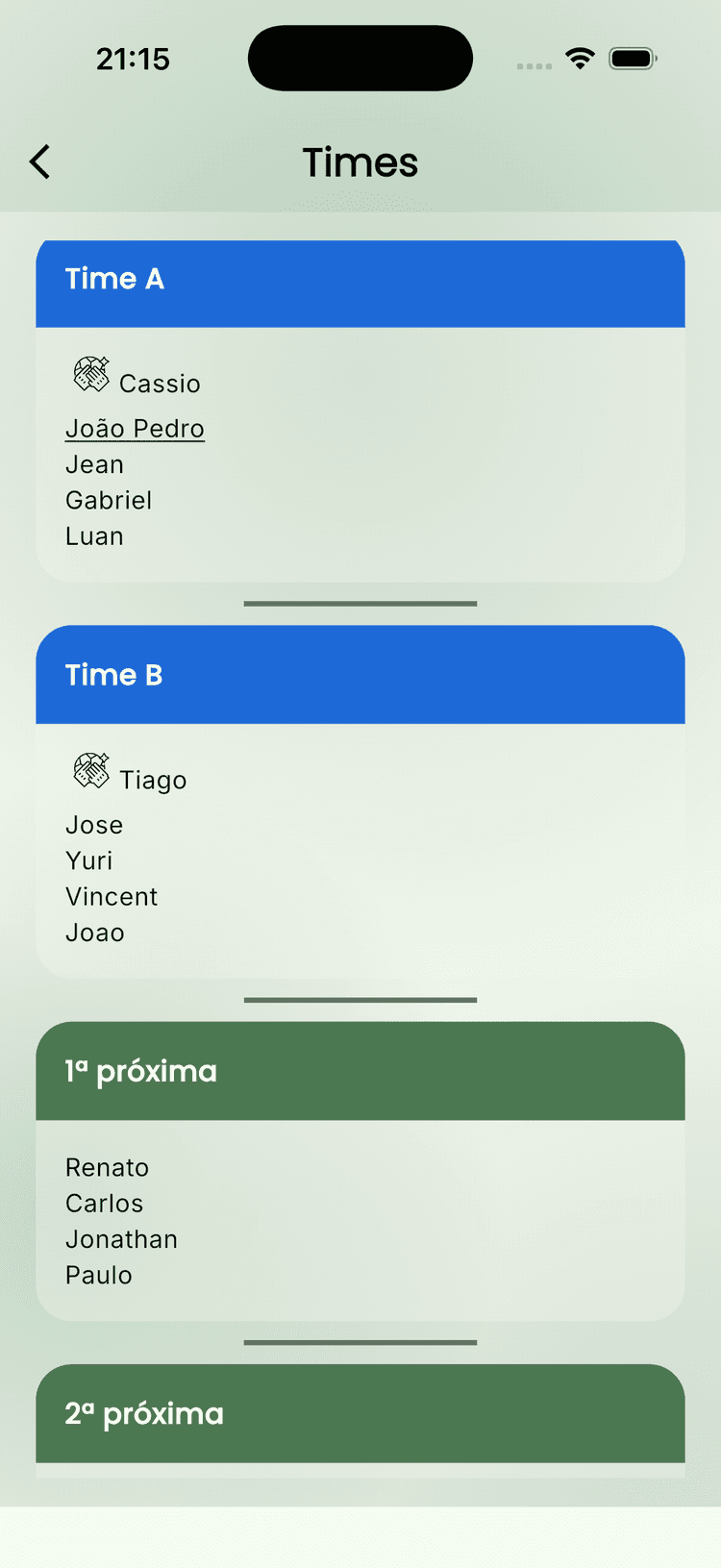 Veja os times e os próximos