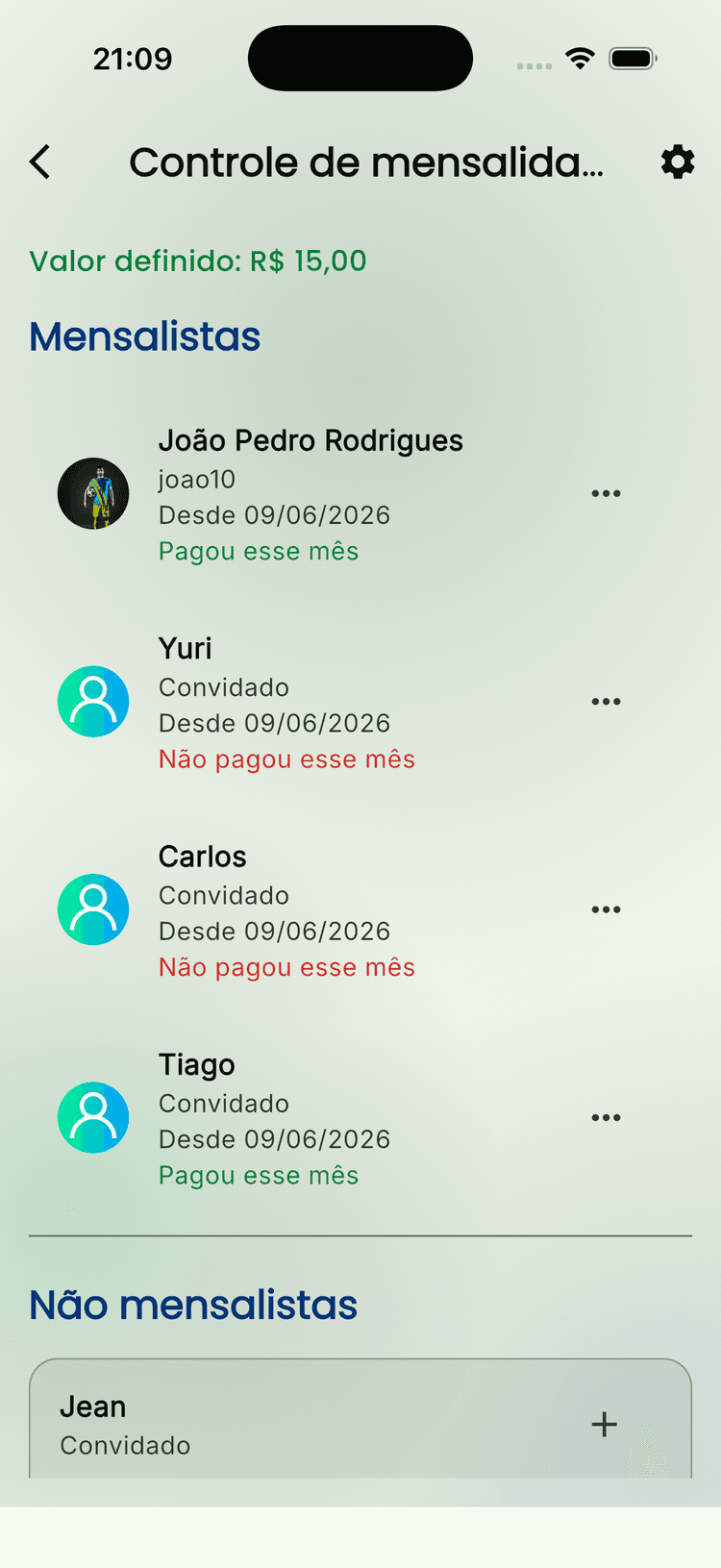 Estatísticas da pelada